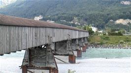 The covered bridge over the Rhine from Switzerland to Vaduz, Liechtenstein